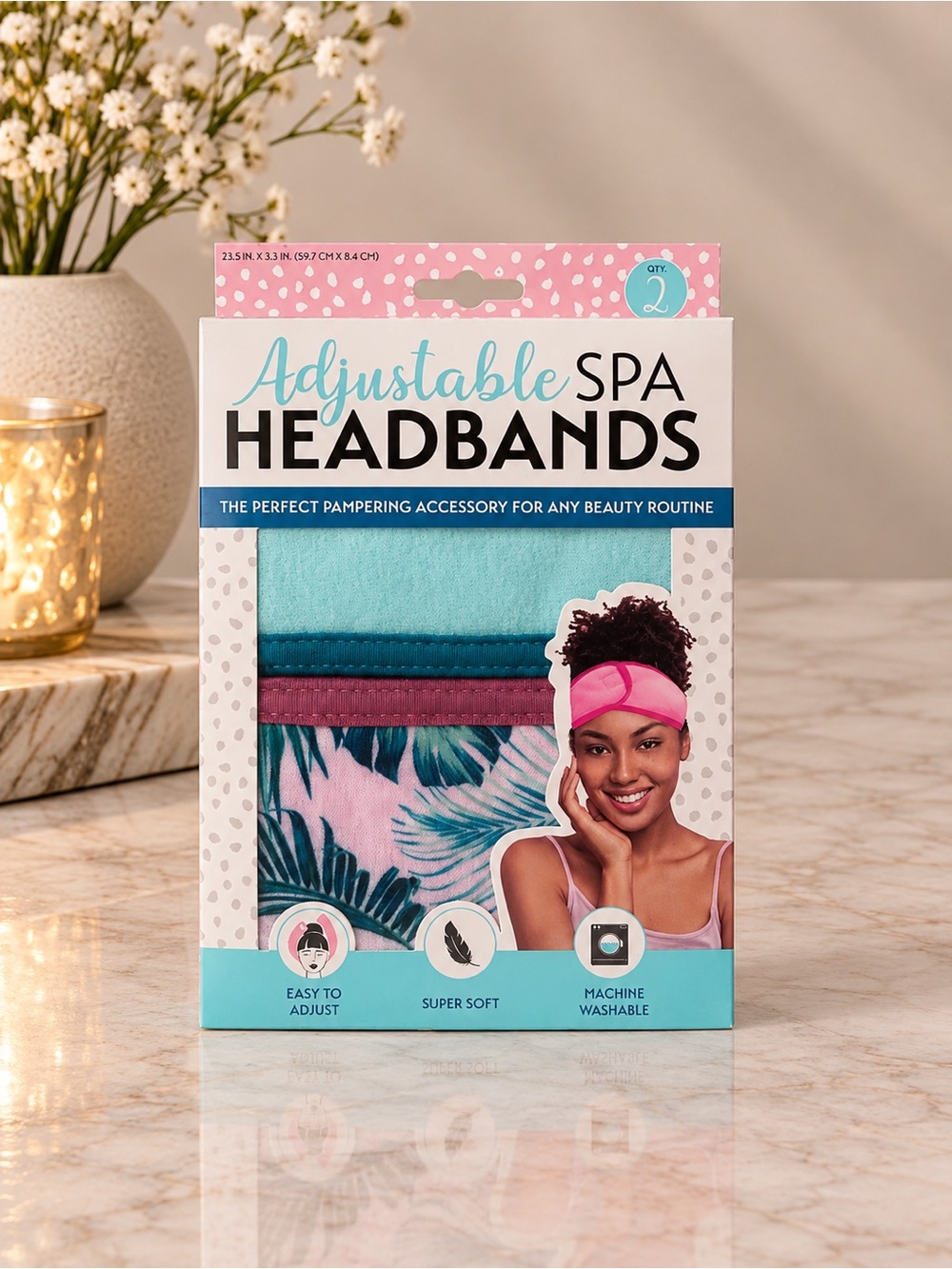 Adjustable Spa Headbands 2-Pack – New
